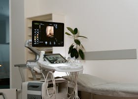 State-of-the-art ultrasound equipment in a healthcare clinic for medical imaging.